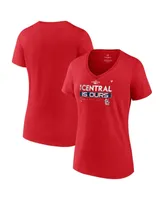 Women's Fanatics Red St. Louis Cardinals 2022 Nl Central Division Champions Plus V-Neck T-shirt