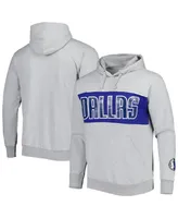 Men's Fanatics Heather Gray Dallas Mavericks Wordmark French Terry Pullover Hoodie