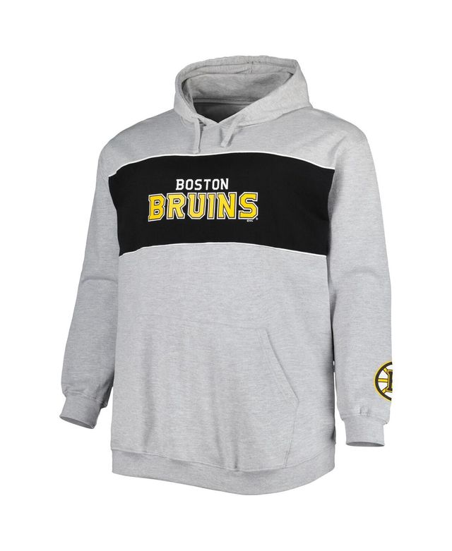 Men's David Pastrnak Heather Gray Boston Bruins Big and Tall Player Lace-Up Pullover Hoodie