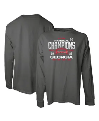 Women's Blue 84 Gray Georgia Bulldogs Four-Time College Football National Champions Overdye Long Sleeve T-shirt