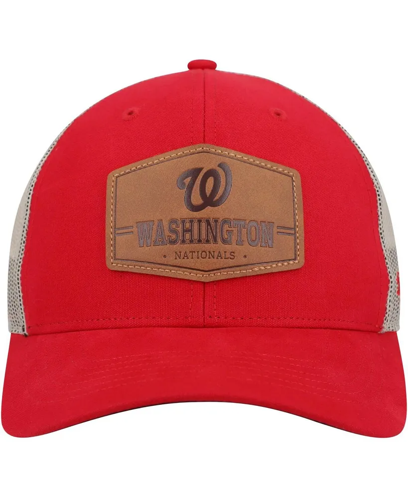 Men's '47 Brand Red, Natural Washington Nationals Rawhide Trucker Snapback Hat