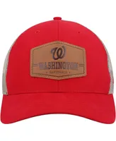 Men's '47 Brand Red, Natural Washington Nationals Rawhide Trucker Snapback Hat