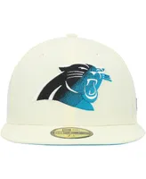 Men's New Era Cream Carolina Panthers Chrome Color Dim 59FIFTY Fitted Hat