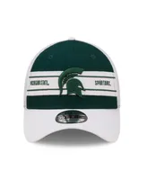 Men's New Era Green, White Michigan State Spartans Banded 39THIRTY Flex Hat