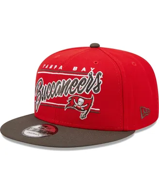Men's New Era Scarlet, Pewter Tampa Bay Buccaneers Team Script 9FIFTY Snapback Hat