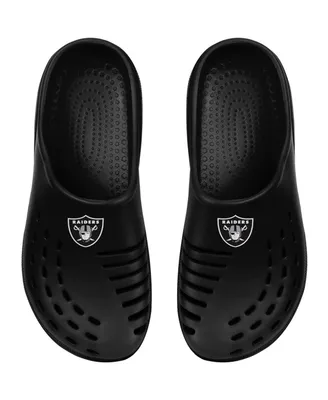 Youth Boys and Girls Foco Black Las Vegas Raiders Sunny Day Clogs