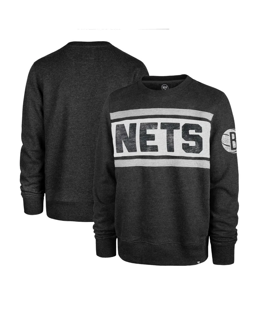 Men's '47 Brand Heather Black Brooklyn Nets Tribeca Emerson Pullover Sweatshirt