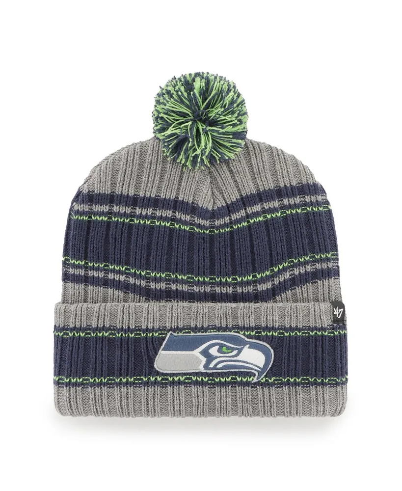 Men's '47 Brand Graphite Seattle Seahawks Rexford Cuffed Knit Hat With Pom