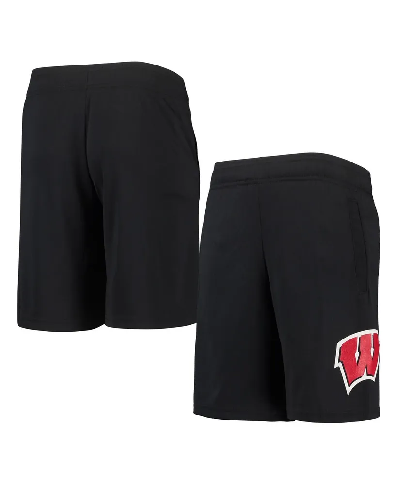 Big Boys Under Armour Black Wisconsin Badgers Tech Shorts