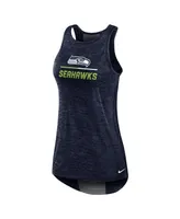 Women's Nike College Navy Seattle Seahawks High Neck Performance Tank Top