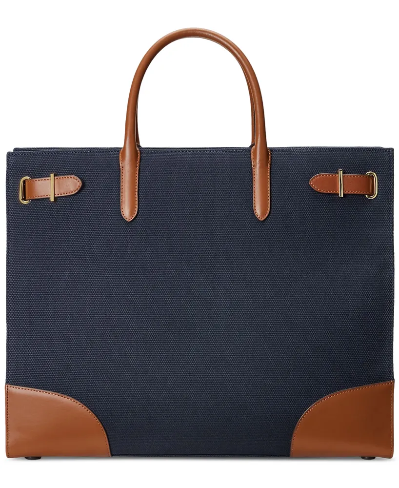 Lauren Ralph Canvas Large Devyn Tote Bag