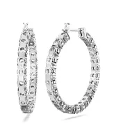 Swarovski Crystal Round Cut Matrix Hoop Earrings