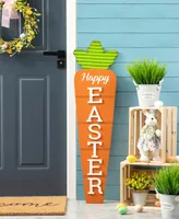 Glitzhome 41.5" H Easter Wooden and Metal Carrot Porch Decor