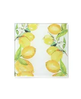 American Atelier 4 X 4" Lemon Branches Glass Coasters Set, 4 Piece