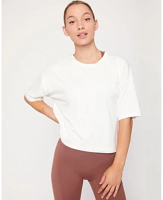 Rebody Active Women's Cozy Boxy Tee Short Sleeve for Women