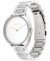 Calvin Klein Women's Silver-Tone Stainless Steel Bracelet Watch 34mm