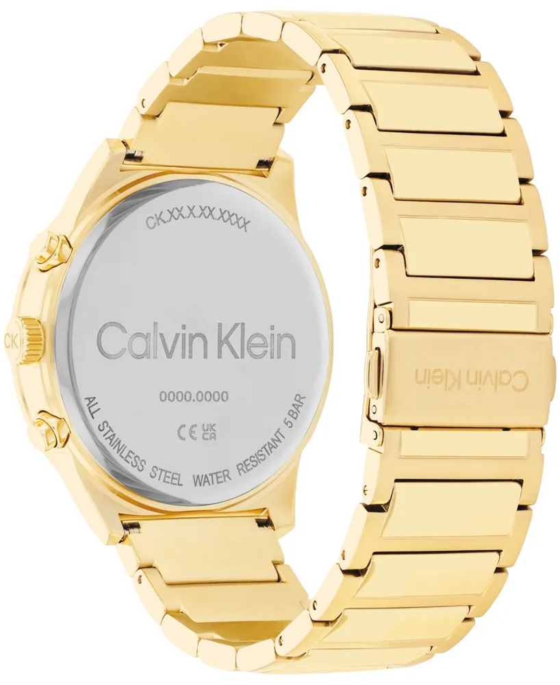 Calvin Klein Men's Gold-Tone Stainless Steel Bracelet Watch 44mm