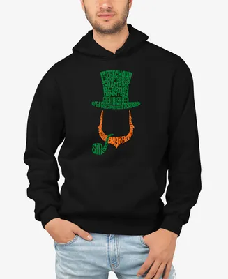 La Pop Art Men's Leprechaun Word Hooded Sweatshirt