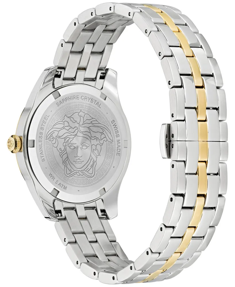 Versace Women's Swiss Greca Time Two Tone Stainless Steel Bracelet Watch 35mm