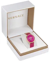 Versace Women's Swiss Medusa Alchemy Pink Leather Strap Watch 38mm