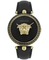 Versace Women's Palazzo Empire Black Leather Strap Watch 39mm