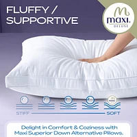 Maxi Cotton Microfiber Fill Breathable Pillow – White (1 Pack)