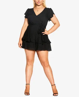 City Chic Plus First Date Frilled Romper