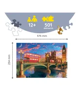 Trefl Wood Craft 501 Piece Wooden Puzzle - Palace of Westminster, Big Ben, London