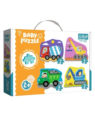 Trefl Baby Classic Puzzle- Vehicles on The Construction site 18 Piece - 4 in 1 Set