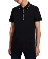 A|X Armani Exchange Men's Tipped Logo Placket Polo Shirt