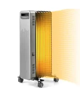 Costway 1500W Oil-Filled Radiator Heater Portable Electric Space Heater 3 Heat Settings