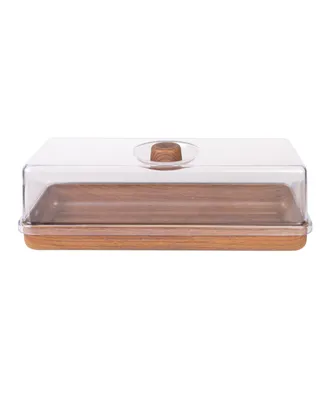 Luxe Party Mahogany Collection Bread and Cake Tray with Cover