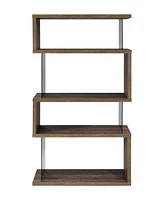 Coaster Home Furnishings 63" Glass 4-Shelf Bookcase with Glass Panels