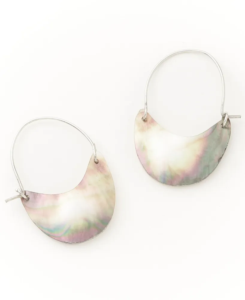 Matr Boomie Silver-Tone Rustic Disc Earrings