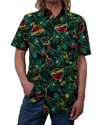 Fifth Sun Men's Tropical Raptor Short Sleeves Pattern Woven Shirt