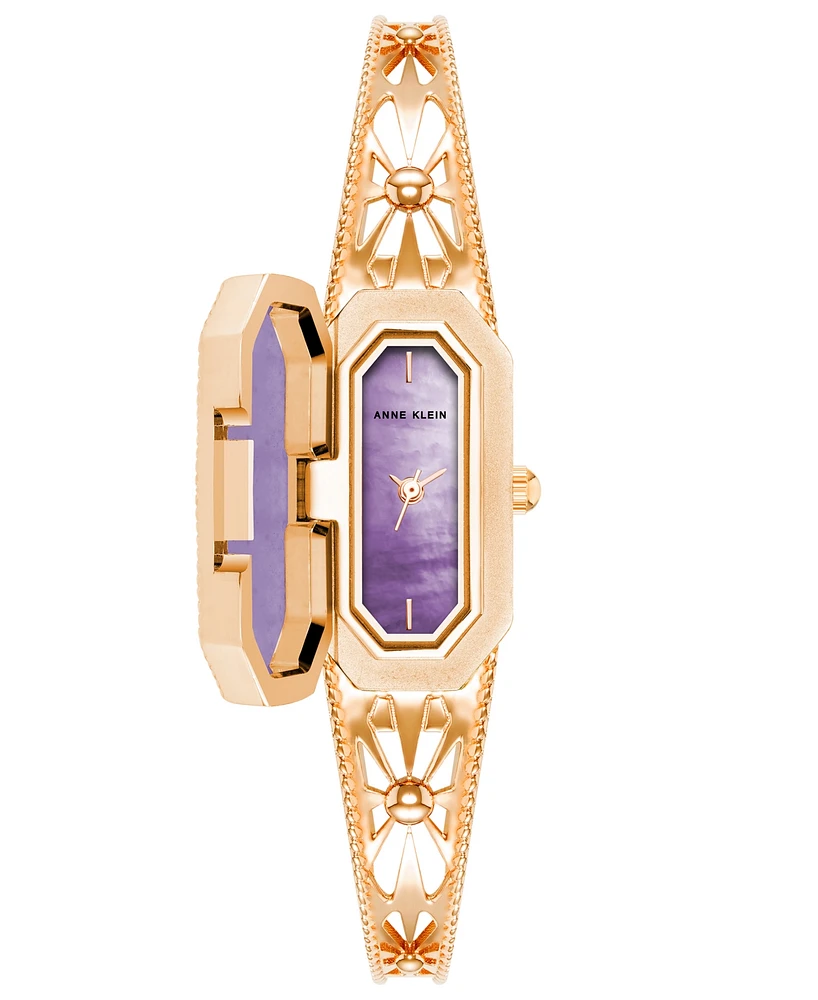 Anne Klein Women's Three Hand Rose Gold-Tone Alloy Watch, 18mm x 21.5mm