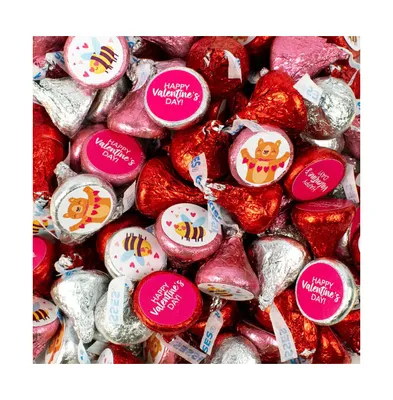 Just Candy 100 Pcs Valentine's Day Candy Hershey's Kisses Milk Chocolate for Kids (1lb, Approx. 100 Pcs) - No Assembly Required