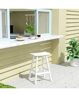 WestinTrends Outdoor Patio Adirondack Bar Height Stool Saddle Seat Chair