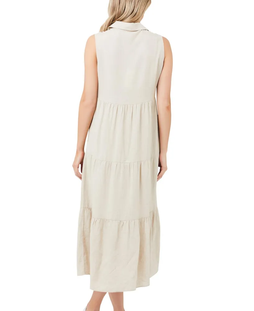 Ripe Maternity Tracy Button Down Tiered Dress