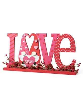 Glitzhome 14.25" L Valentine's Love Wooden Gnome Table Decor