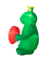 Glitzhome 6' H Lighted Valentine's Inflatable Frog with Heart Decor