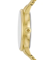 kate spade new york Women's Metro Three Hand Quartz Gold-Tone Stainless Steel Mesh Watch 34mm