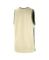 Men's Nike Hunter Green, Cream Milwaukee Bucks Courtside Versus Force Split Dna Performance Mesh Tank Top