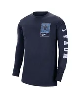 Men's Nike Navy Villanova Wildcats Seasonal Max90 2-Hit Long Sleeve T-shirt