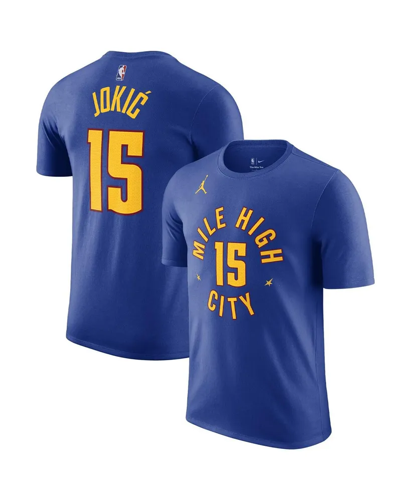 Men's Jordan Nikola Jokic Blue Denver Nuggets 2022/23 Statement Edition Name and Number T-shirt