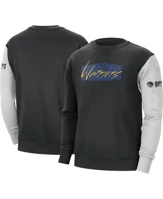 Men's Nike Black, Heather Gray Golden State Warriors Courtside Versus Force & Flight Pullover Sweatshirt