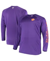 Men's Columbia Purple Clemson Tigers Big and Tall Terminal Tackle Long Sleeve Omni-Shade T-shirt