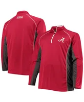 Men's Crimson Alabama Tide Big and Tall Textured Raglan Quarter-Zip Jacket