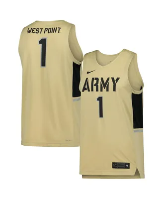 Men's Nike #1 Gold Army Black Knights Team Replica Basketball Jersey