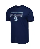 Men's Concepts Sport Navy, Gray Seattle Kraken Badge T-shirt and Pants Sleep Set